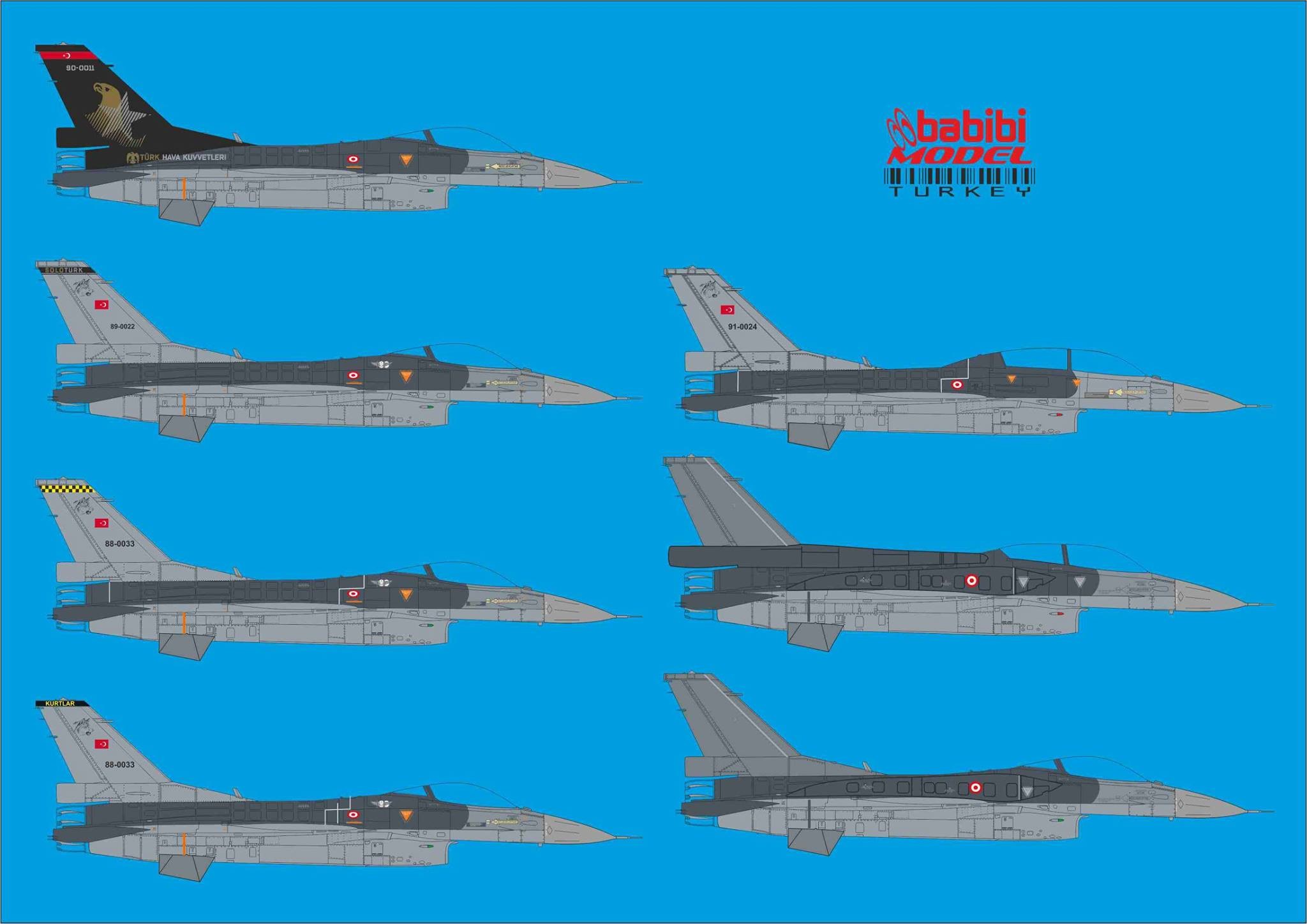 F-16 SoloTürk 2 nd &3 th Planes and Wolf SQ. Full Set