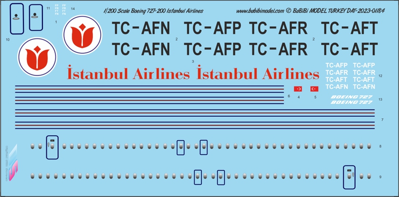 Dat-01184 İstanbul Airlines 727-200 200 ölçek dss