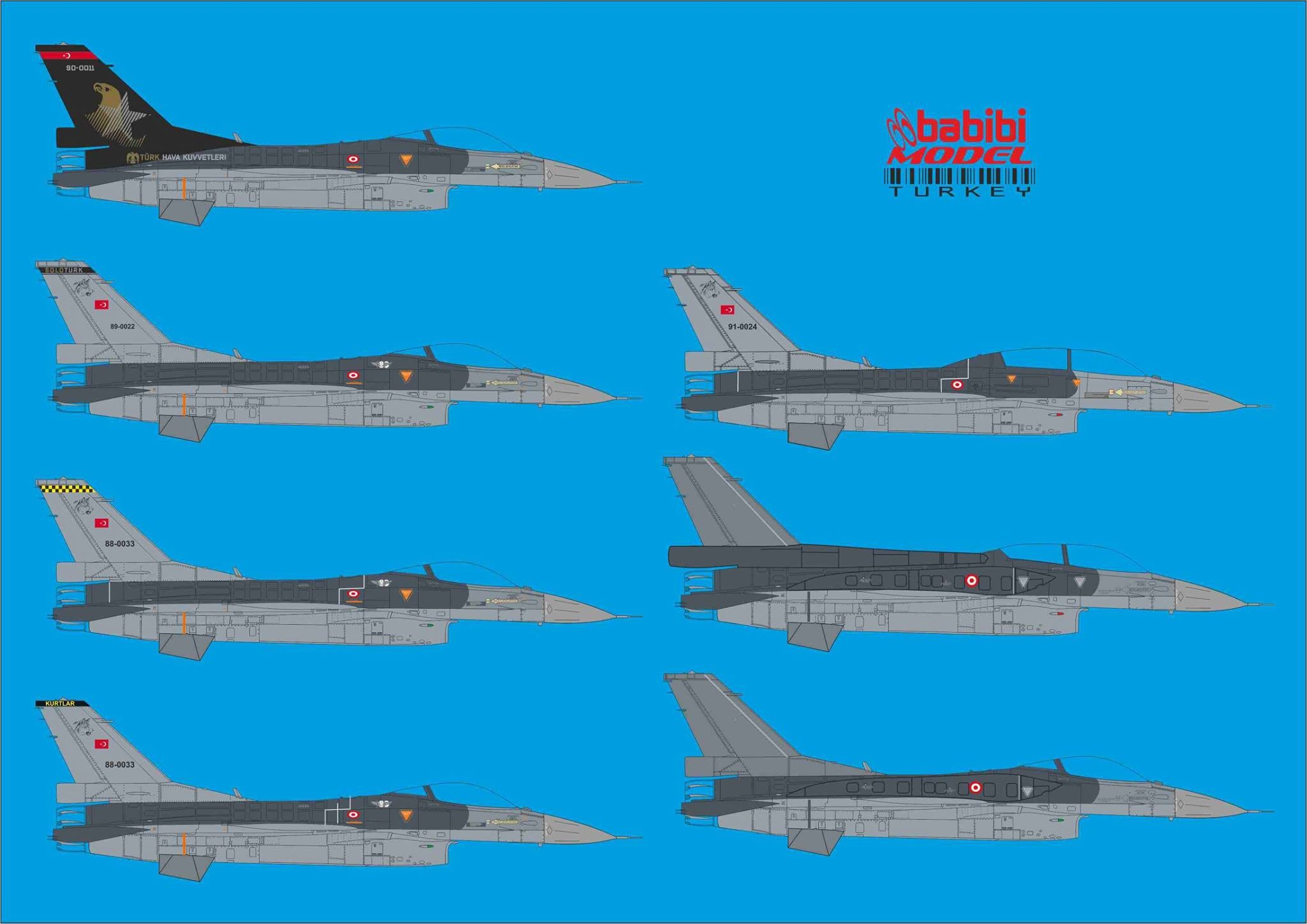 F-16 SoloTürk Yedek Uçakalr ve Kurt Filo Full Set